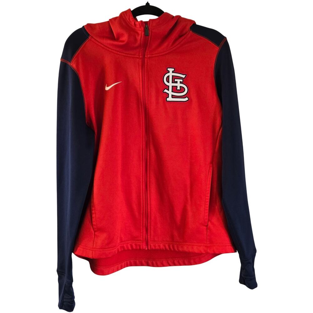 Nike Red St. Louis Cardinals Ragland Full Zip Hooded Jacket Size Large